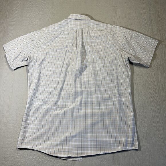 Eddie Bauer Men TXL Shirt Short Sleeve Gray Plaid Print Button Down Stretch - Picture 2 of 11